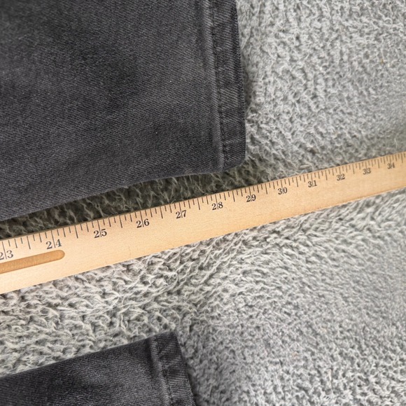 Aeropostale Jeans Women 32x29 Black Cotton Denim Mom Distressed Workwear Travel - Picture 8 of 10